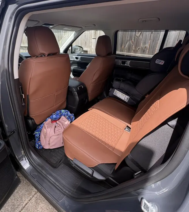 Front and rear caramel covers installed, passenger side