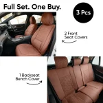 Eco-Leather Car Seat Covers, Full Set  |  Brown “Harlow” by Owleys - View 3