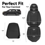 Kia Carnival Seat Covers (2006–2026) – Front Seat Custom Fit, Premium Eco-Leather  |  Owleys - View 3