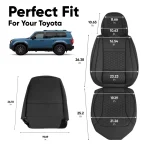 Toyota Land Cruiser Seat Covers (1998–2026) – Front Seat Custom Fit, Premium Eco-Leather  |  Owleys - View 3