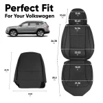 VW Atlas Seat Covers (2016–2026) – Front Seat Custom Fit, Premium Eco-Leather  |  Owleys - View 3