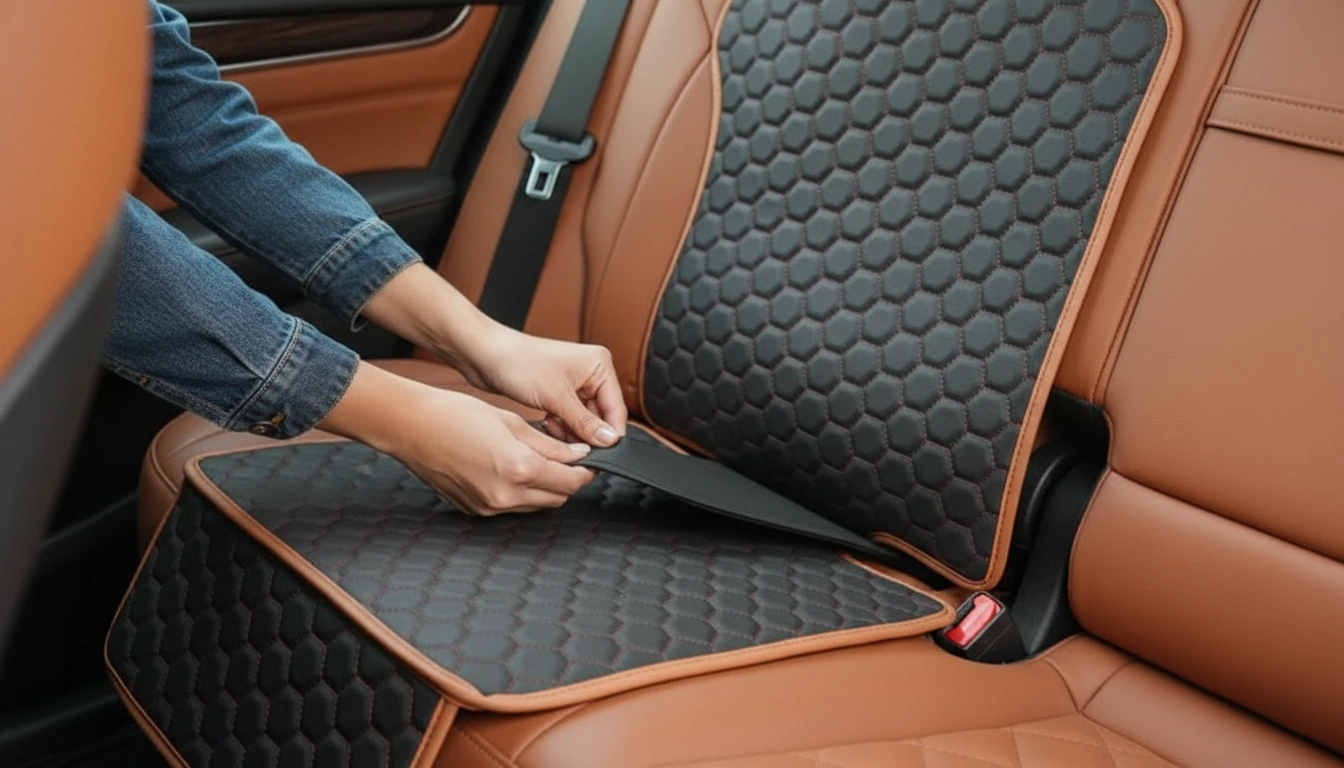 BMW Child Seat Protector setup detail