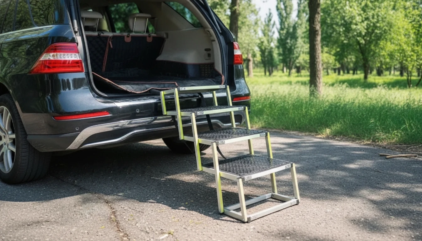 Car Dog Ramp setup detail