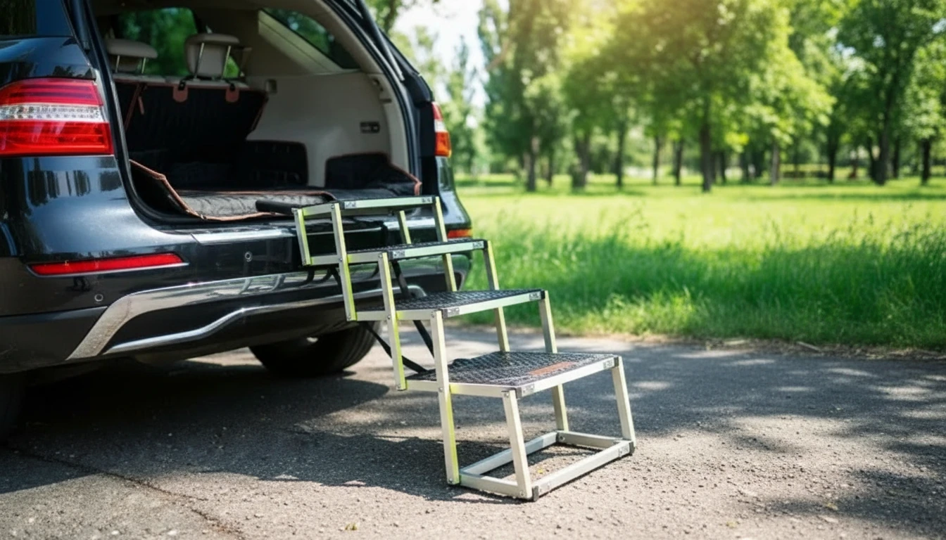 Car Dog Ramp setup detail