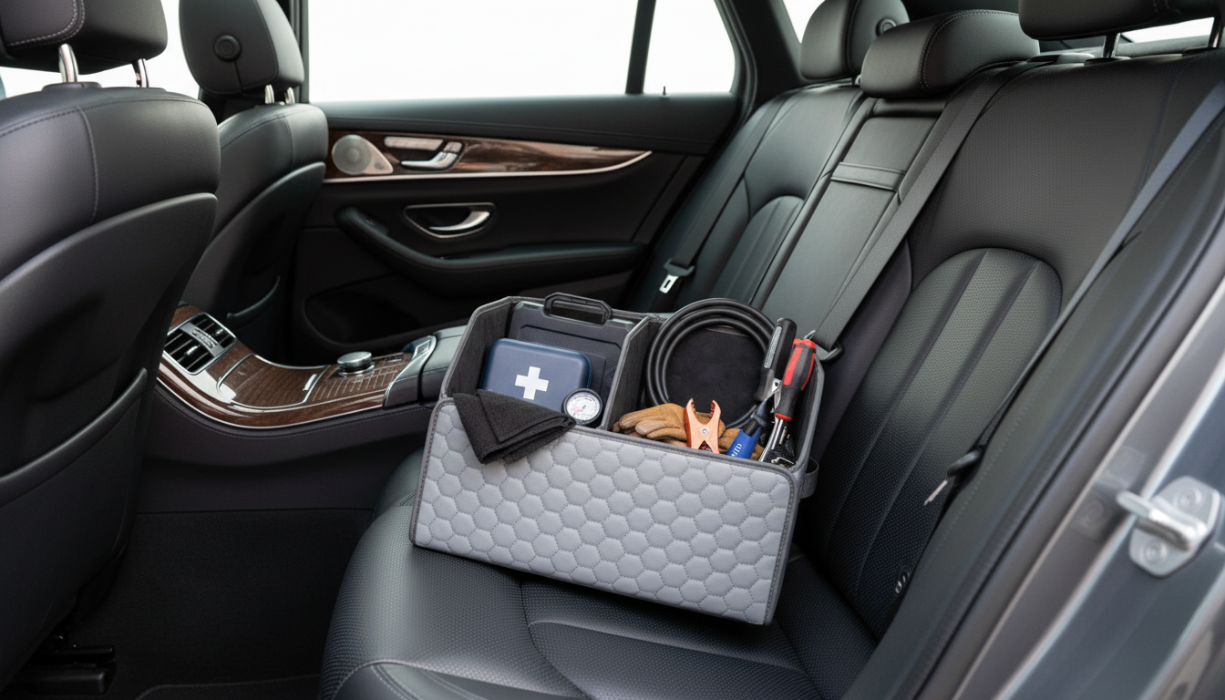 Garage Tool Box Organizer | Owleys arranged inside a clean car interior