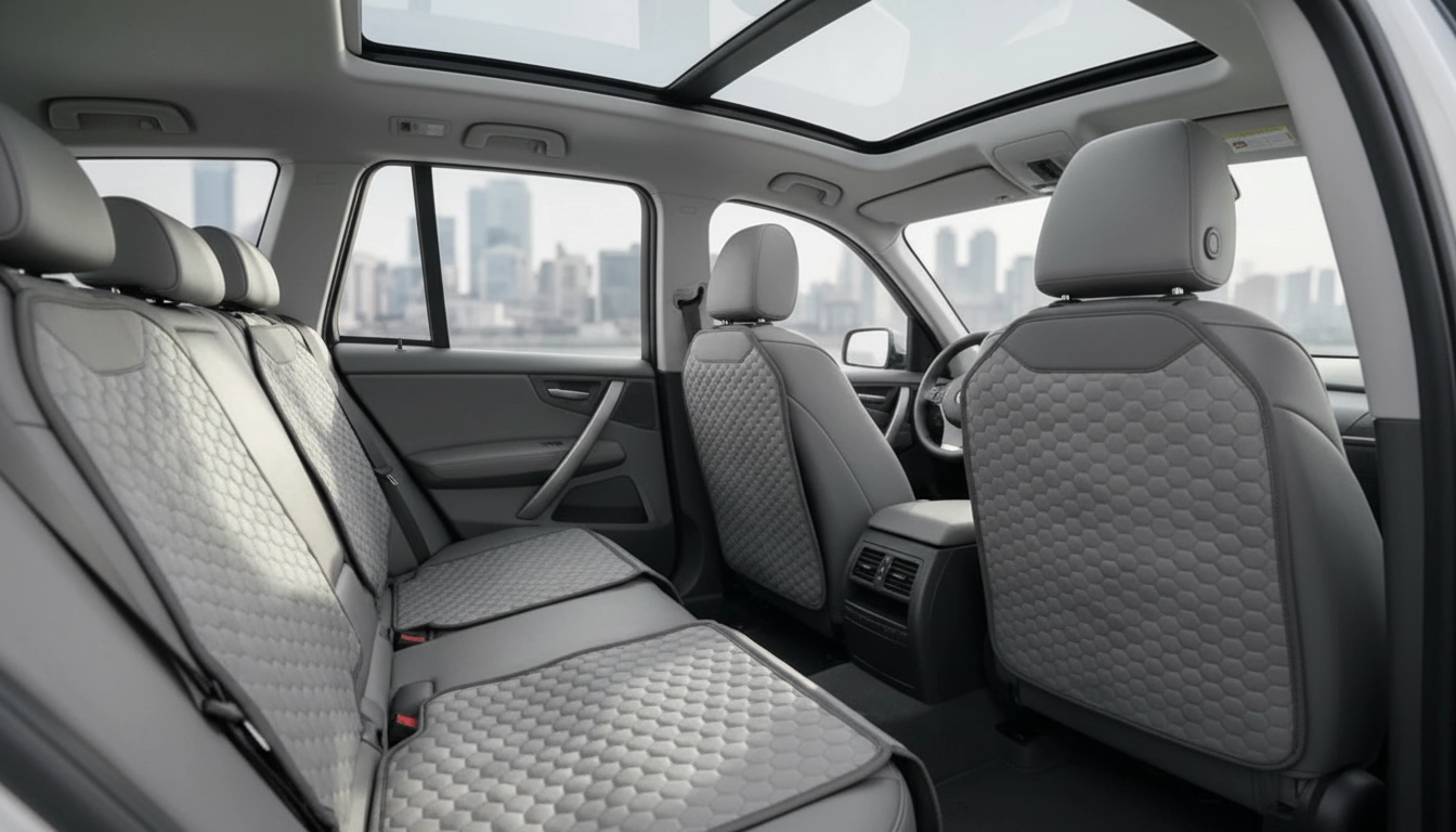 Gray Car Interior Protection Pack | Owleys arranged inside a clean car interior