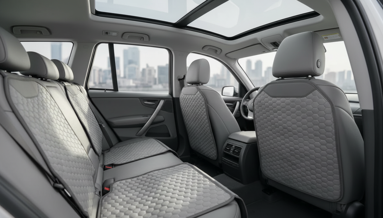 Gray Car Interior Protection Pack | Owleys arranged inside a clean car interior