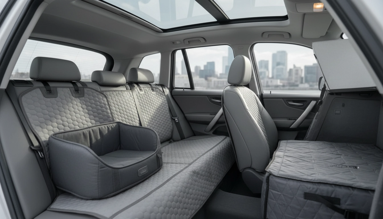 Gray Car Interior Protection Pack | Owleys arranged inside a clean car interior