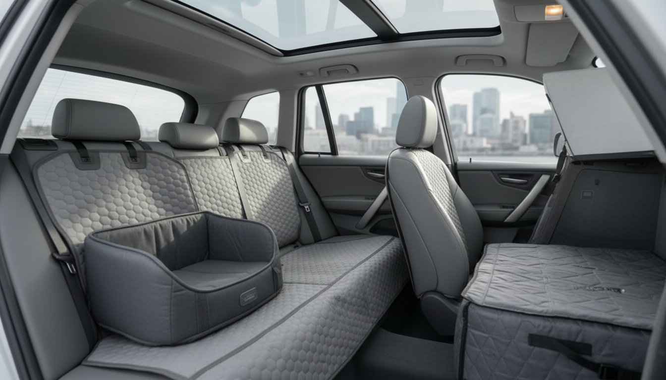 Gray Car Interior Protection Pack | Owleys arranged inside a clean car interior