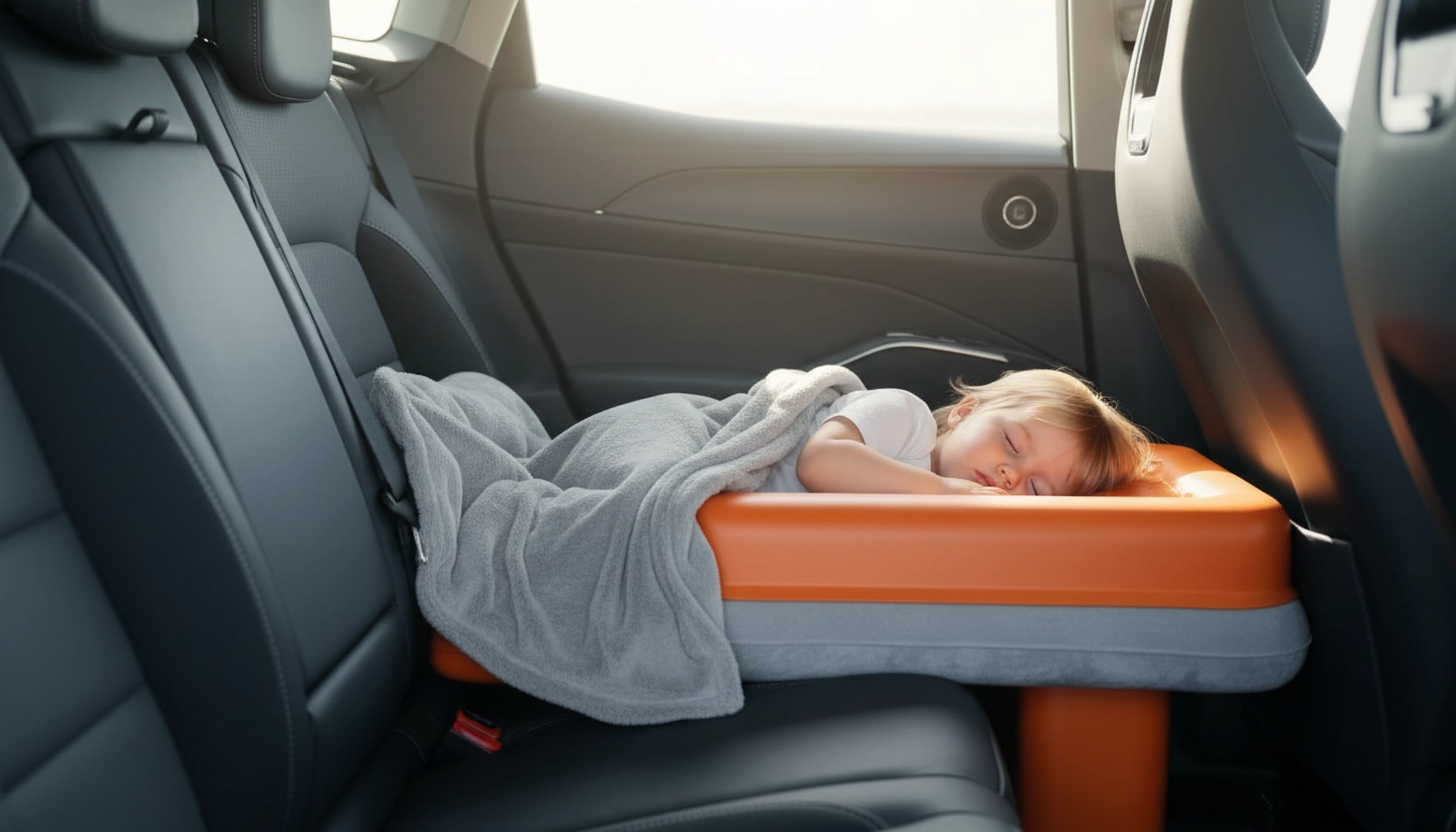 Toddler Travel Bed | “Roadnest” arranged inside a clean car interior