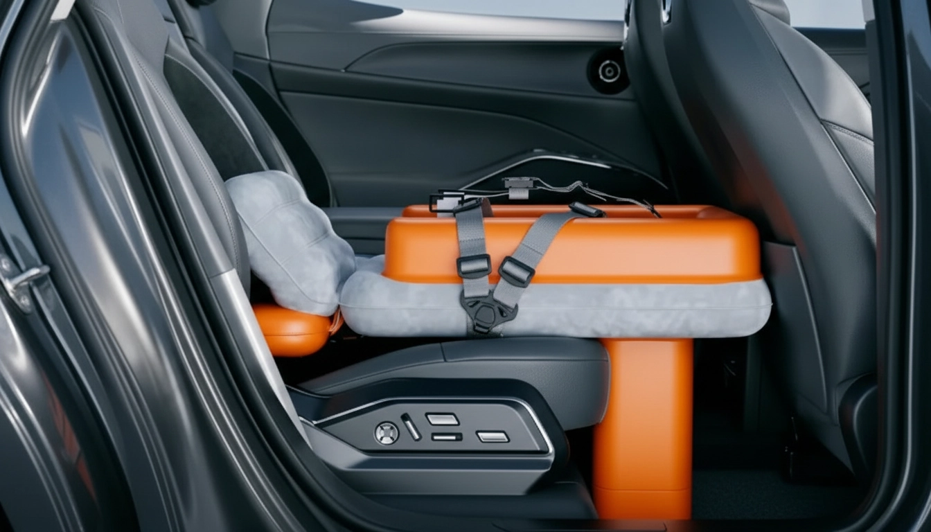 Toddler Travel Bed installed on a passenger seat