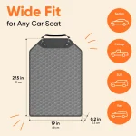 Car Seat Back Protector  |  Gray “Hexy” by Owleys - View 2