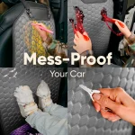 Car Seat Back Protector  |  Gray “Hexy” by Owleys - View 4