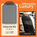 Car Seat Back Protector  |  Gray “Hexy” by Owleys - View 9