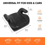 Backless Booster Seat with LATCH  |  Black “Snug Bug” by Owleys - View 3