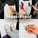 Car Seat Back Protector  |  White “Hexy” by Owleys - View 5