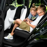 Car Seat Back Protector  |  White “Hexy” by Owleys - View 2