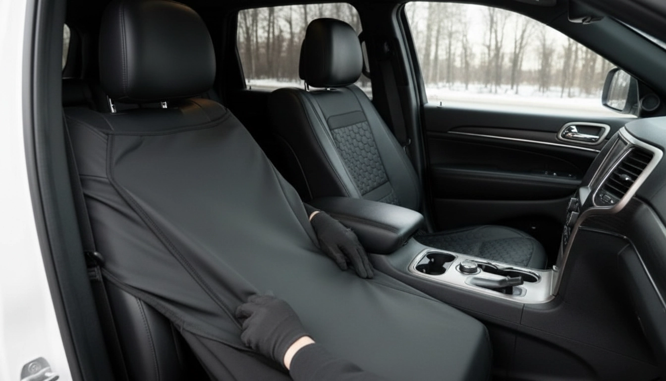 Watch the Jeep Grand Cherokee Seat Covers – Front Seat Custom Fit, Premium Eco-Leather (Bl product video