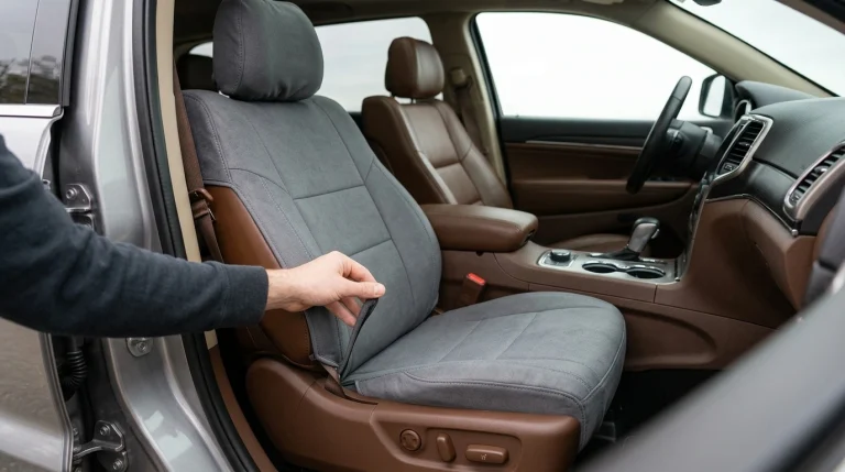 What seat covers go over leather seats?