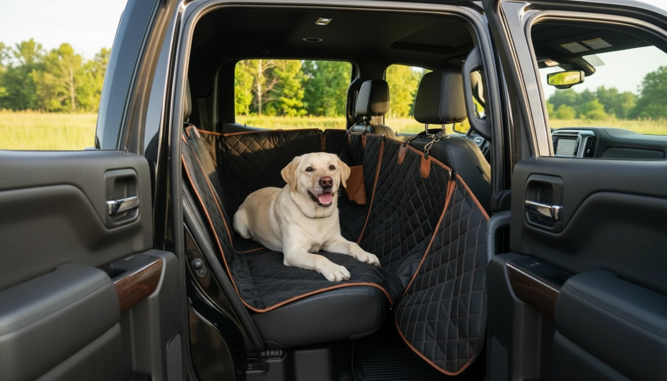 GMC Sierra Dog Seat Cover in an appropriate real-world setting