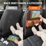 Car Back Seat Organizer for Kids with Tablet Holder & Tissue Pocket  |  “Hexy Backstop” by Owleys - View 2